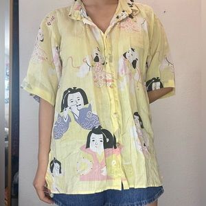 Citron 100% linen asia top